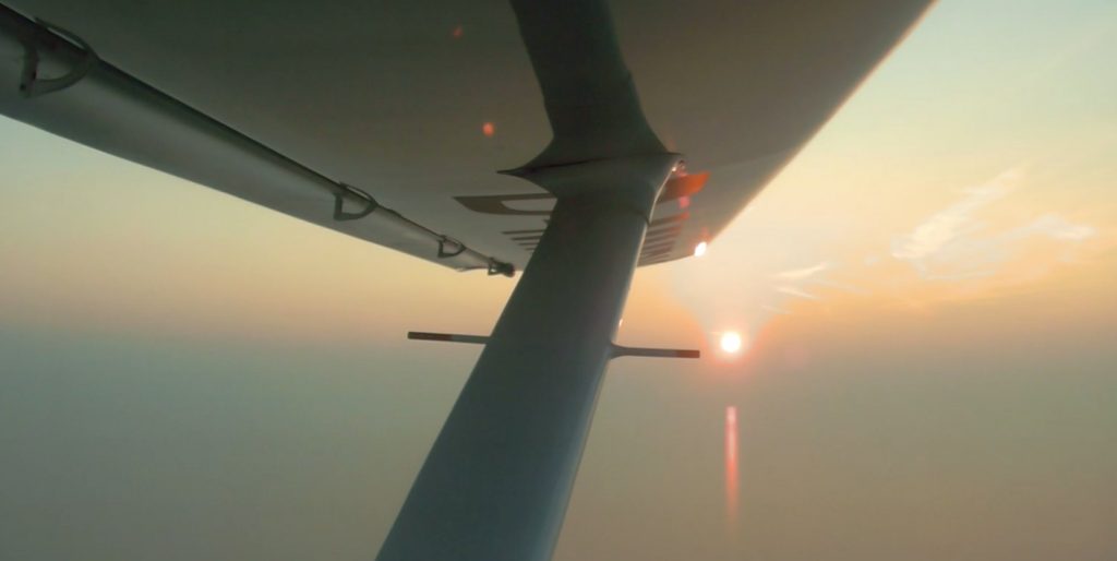 Sonnenuntergang aus Pilotensicht